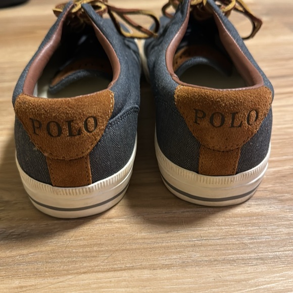 Polo Ralph Lauren Vaughn Chambray Herringbone Sneaker Shoes Men’s Size 8.5 D - Picture 4 of 8
